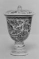 Stem cup with cover, Hard-paste porcelain, Chinese, for Dutch market