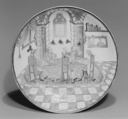 Plate, Hard-paste porcelain, Chinese with European decoration, for Dutch market
