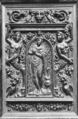 Cabinet, Style of Hugues Sambin (French, Gray ca. 1520–1601 Dijon), Carved, painted, and gilded walnut, French