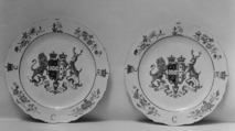 Plates (2), Hard-paste porcelain, Chinese, for British market