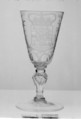 Wineglass with arms of William V, Prince of Orange, Clear glass, Dutch or Flemish