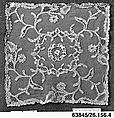 Square, Needle lace, point d’Alençon, silk, French