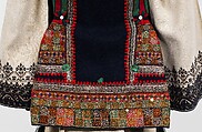 Ensemble, cotton, wool, metal, metal, glass, European, Eastern