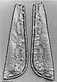Dress panels (2), Silk on silk, metal lace, French