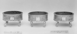 Three saltcellars, Robert Hennell I  British, Silver, glass lining, British, London