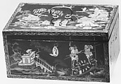 Box, Black lacquer, brass, French, Paris