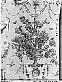 Floral print with figures, Cotton, French, possibly Nantes