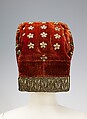 Hat, silk, metal, linen, Russian