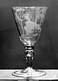 Goblet, Engraved by Frans Greenwood (Dutch, Rotterdam 1680–1761 Dordrecht), Glass, diamond point stipple, British, Newcastle or Dutch, Dordrecht