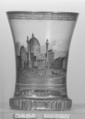 Beaker with view of the Karlskirche, Vienna, Anton Kothgasser  Austrian, Glass, enameled and gilt, Austrian, Vienna