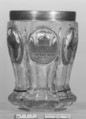 Spa beaker with scenes of Marienbad, Glass, Bohemian