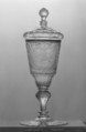 Standing cup with cover, Glass, German, Silesia