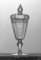 Standing cup with cover, Glass, Bohemian, Riesengebirge (Krkonoše)