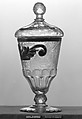 Standing cup with cover, Glass, German, Silesia