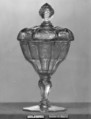 Sweetmeat glass with cover, Glass, German, Silesia