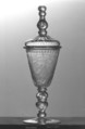 Standing cup with cover, Glass, German, Potsdam