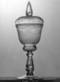 Standing cup with cover, Master IH or HI, Glass, German, Anstadt