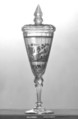Standing cup with cover, Zwischengold glass, Bohemian