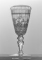 Standing cup with cover, Zwischengold glass, Bohemian
