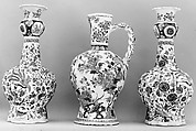 Jug, Rose factory (1662–1854), Tin-glazed earthenware, Dutch, Delft
