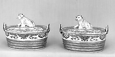 Pair of butter dishes, Tin-glazed earthenware, Dutch, Delft