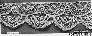 Edging, Linen, bobbin lace, French, Cluny