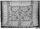 Altar cloth, Linen, embroidered net, Italian