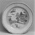 Plate, Hard-paste porcelain, Chinese, possibly for American market