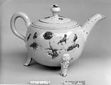 Teapot with cover, Salt-glazed stoneware, British