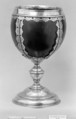 Coconut cup, Coconut, silver, probably German