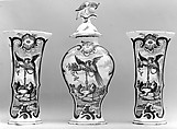 Vase with cover (part of a garniture), De Porceleyne Claeuw, Tin-glazed earthenware, Dutch, Delft