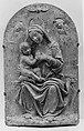 Madonna and Child, Relief: terracotta, with remains of polychromy; frame: walnut (?), possibly Italian, Florence