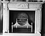 Basket grate and fireback, Paktong, iron, British