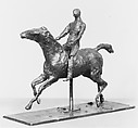Horse with Jockey; Horse Galloping, Turning the Head to the Right, the Feet Not Touching the Ground, Edgar Degas French, Bronze, French