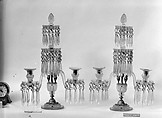 Candelabrum (one of a pair), Cut blown glass, gilt bronze, British