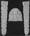Cap crown and pair of lappets, Bobbin lace, Flemish, Brussels