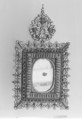 Mirror (one of a pair), Champlevé enamel on brass, partly gilt; copper, partly gilt; coral; glass, Spanish