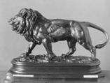 Walking Lion (Le Lion qui Marche), Antoine-Louis Barye  French, Bronze, wood base, French