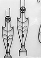 Baluster (one of pair), Wrought iron, brass, British
