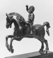 Nude Boy on Horseback, Bronze with dark brown lacquer patina, German