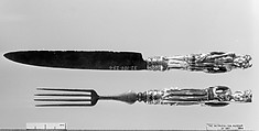Knife and fork, Gold, enamel, steel, Dutch or British