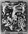 The Crucifixion, Alfred André (frame only) French, Painted enamel on copper, partly gilt, French