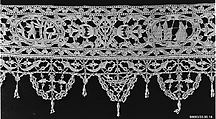 Border, Cutwork,punto in aria, embroidery, macramé, linen, Italian