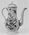 Coffeepot, Salt-glazed stoneware, British, Staffordshire