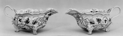 Pair of sauceboats, Salt-glazed stoneware, British, Staffordshire