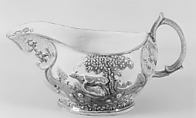 Sauceboat, Salt-glazed stoneware, British, Staffordshire