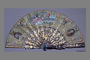 Fan, Tortoiseshell, silk, paper, silver and gold leaf, French
