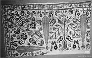 Corner piece, Silk on linen, Greek, Ionian Islands