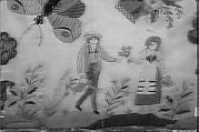 Sampler, Silk on silk, Austrian or Hungarian