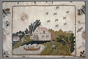 Sampler, Silk on silk, Austrian or Hungarian